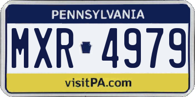 PA license plate MXR4979