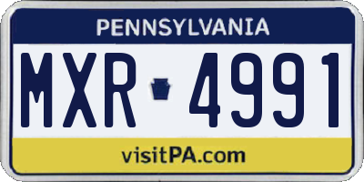 PA license plate MXR4991