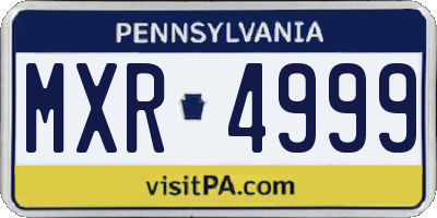 PA license plate MXR4999