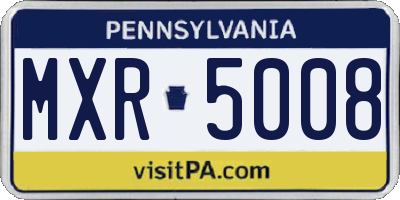 PA license plate MXR5008