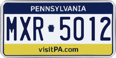 PA license plate MXR5012