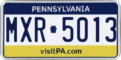 PA license plate MXR5013