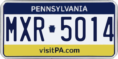 PA license plate MXR5014