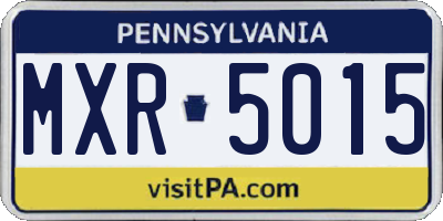 PA license plate MXR5015