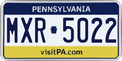PA license plate MXR5022