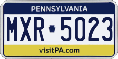 PA license plate MXR5023