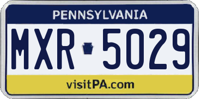 PA license plate MXR5029