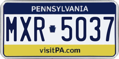 PA license plate MXR5037