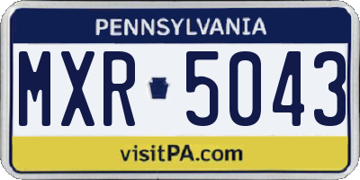 PA license plate MXR5043