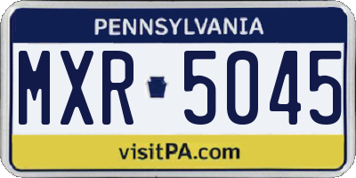 PA license plate MXR5045