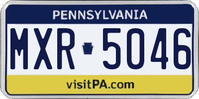 PA license plate MXR5046