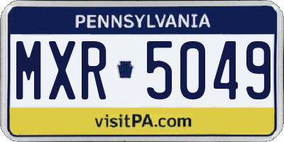 PA license plate MXR5049
