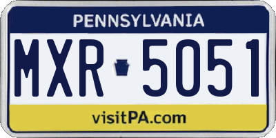 PA license plate MXR5051