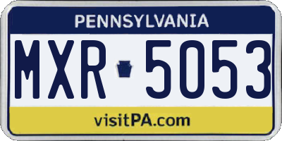 PA license plate MXR5053