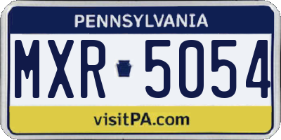 PA license plate MXR5054