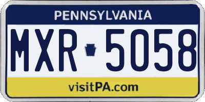 PA license plate MXR5058