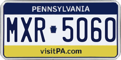 PA license plate MXR5060