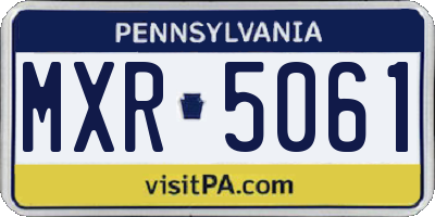 PA license plate MXR5061
