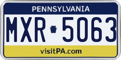 PA license plate MXR5063