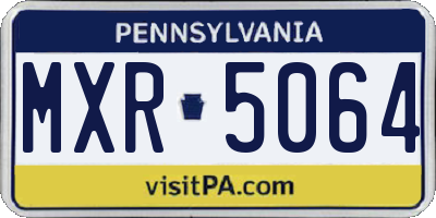 PA license plate MXR5064