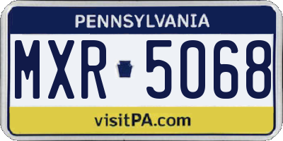 PA license plate MXR5068