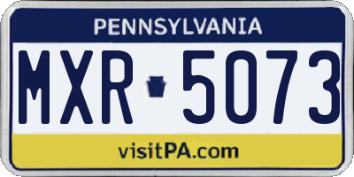 PA license plate MXR5073