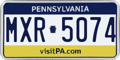 PA license plate MXR5074