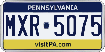 PA license plate MXR5075