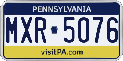 PA license plate MXR5076