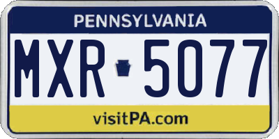 PA license plate MXR5077