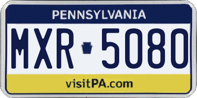 PA license plate MXR5080