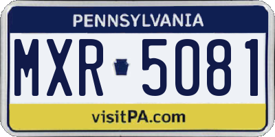 PA license plate MXR5081