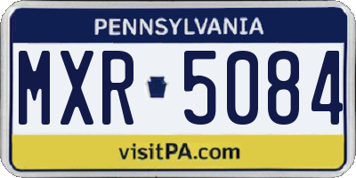PA license plate MXR5084
