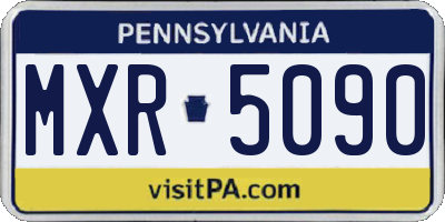 PA license plate MXR5090