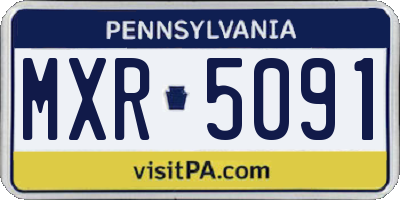 PA license plate MXR5091