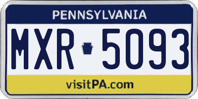 PA license plate MXR5093
