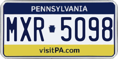 PA license plate MXR5098