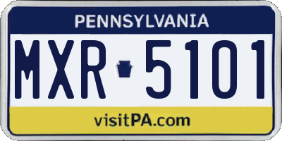 PA license plate MXR5101