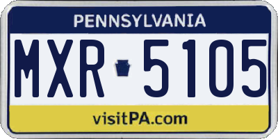 PA license plate MXR5105
