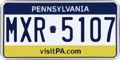 PA license plate MXR5107