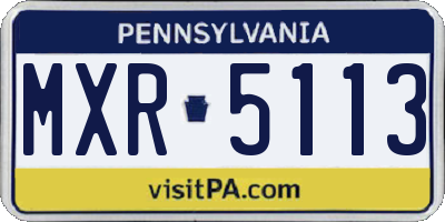 PA license plate MXR5113