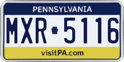 PA license plate MXR5116
