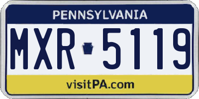 PA license plate MXR5119