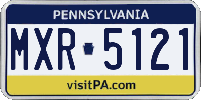 PA license plate MXR5121