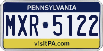 PA license plate MXR5122