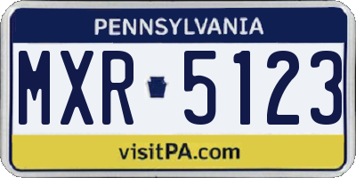 PA license plate MXR5123