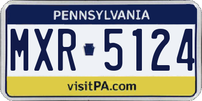 PA license plate MXR5124