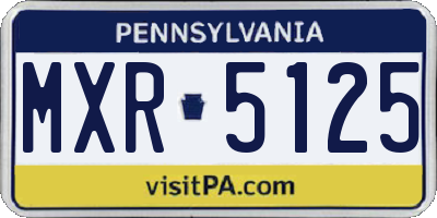 PA license plate MXR5125