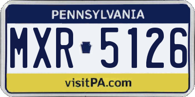 PA license plate MXR5126