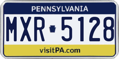 PA license plate MXR5128